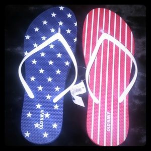 NWT Stars & Stripes flip flops